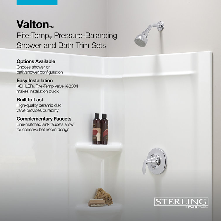 Polished Chrome Wall Mounted Shower Faucet Trim Set