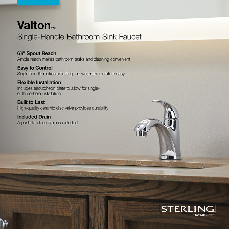 Valton Polished Chrome Single-Handle Bathroom Faucet