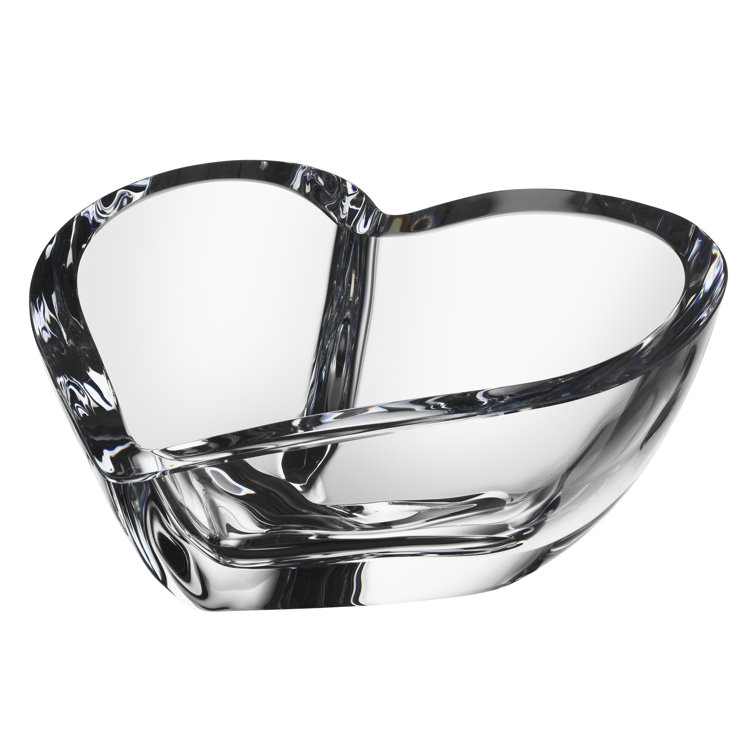 Valentino Handcrafted Glass Heart Bowl 8.25"