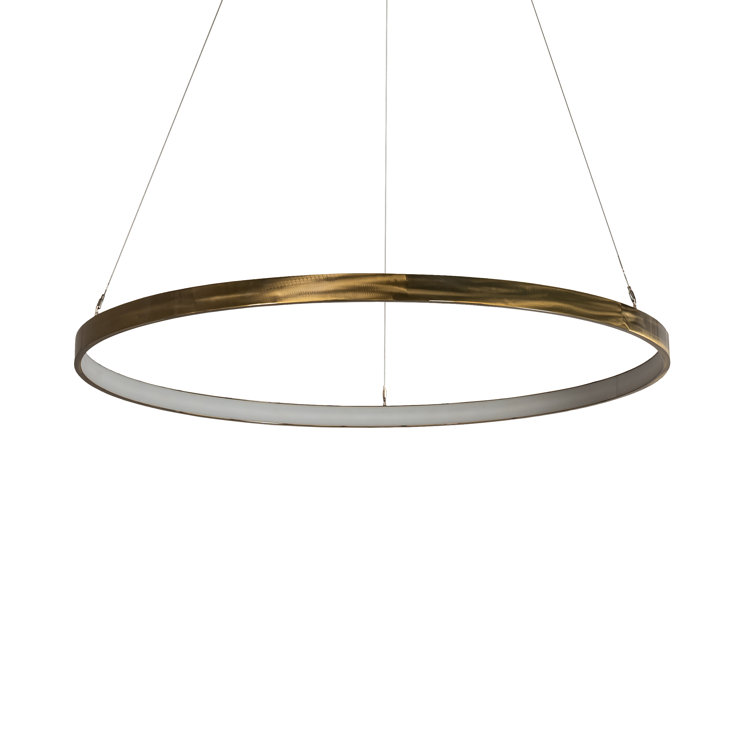 Hand-Forged Brass Tint LED Indoor/Outdoor Pendant Light