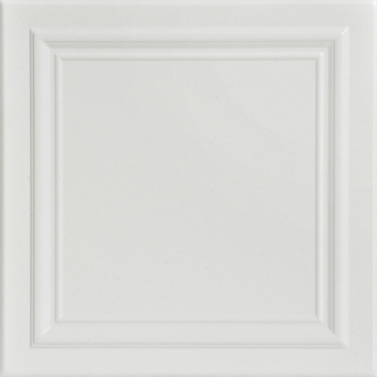 Dove White Polystyrene Textured Glue-up Ceiling Tile Set