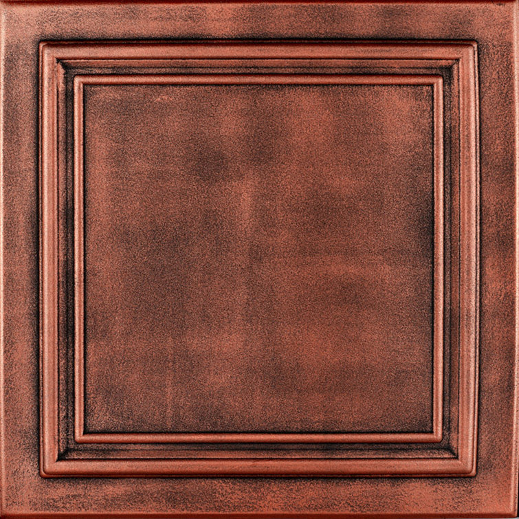 Antique Copper 1.6 ft. x 1.6 ft. Polystyrene Glue-up Ceiling Tile
