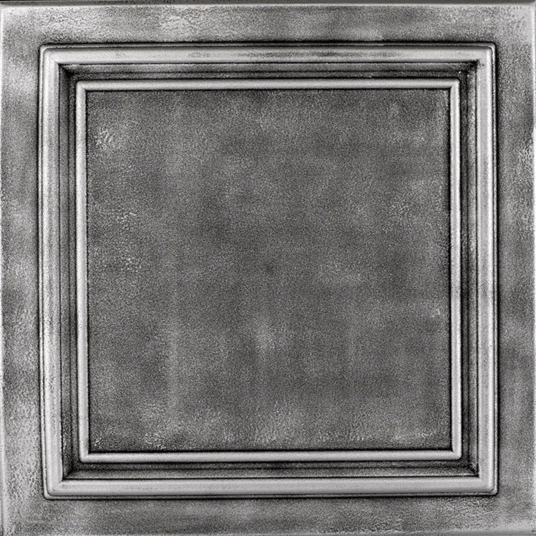 Antique Silver 1.6 ft. x 1.6 ft. Polystyrene Glue-up Ceiling Tile