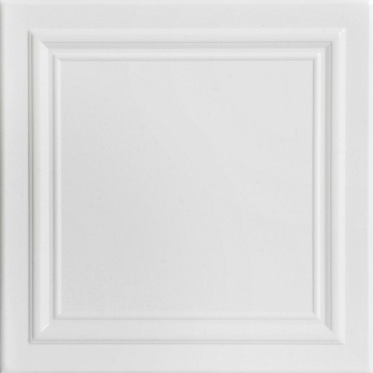 White Heron Polystyrene Glue-up Square Ceiling Tile