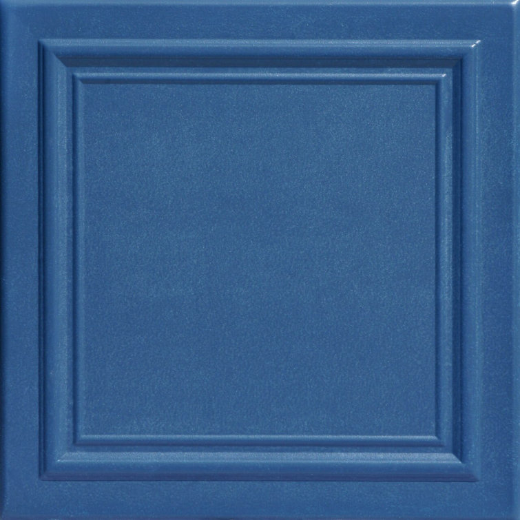 Van Deusen Blue Modern Polystyrene Glue-Up Ceiling Tile
