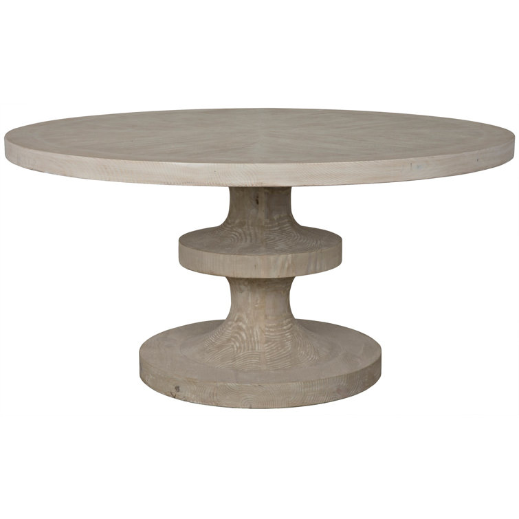 Gray Wash Round Reclaimed Wood Dining Table