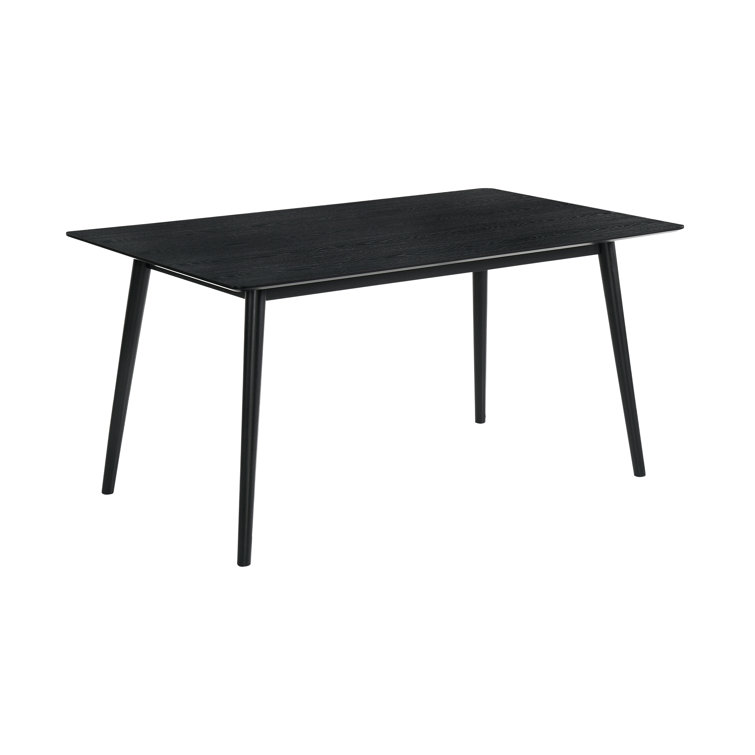 Black Rectangular Rubberwood Contemporary Dining Table