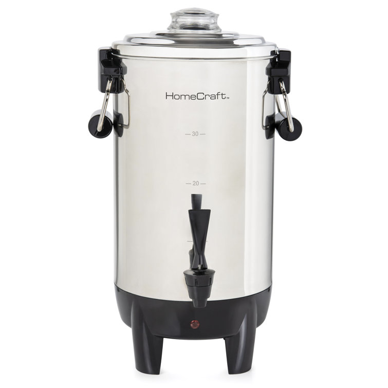 HomeCraft Stainless Steel 30-Cup Quick-Brewing Coffee Urn