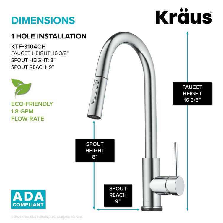 Chrome Touch-Control Single-Handle Pull-Down Kitchen Faucet