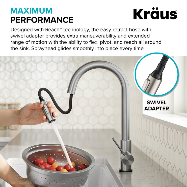 Chrome Touch-Control Single-Handle Pull-Down Kitchen Faucet