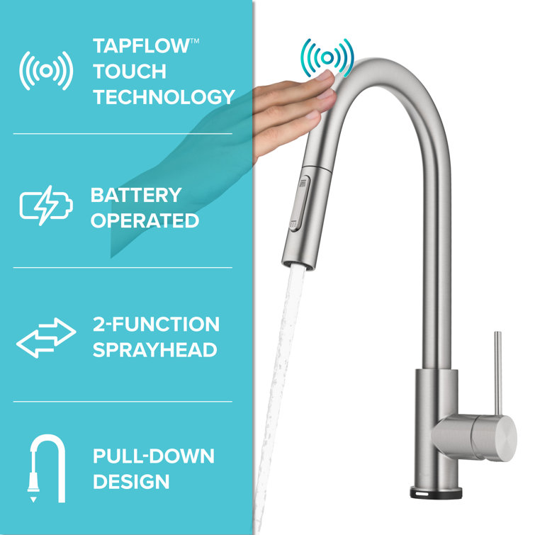 Spot Free Stainless Steel Touch Kitchen Faucet with Pull-Down Sprayer