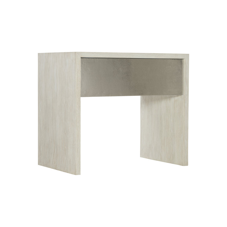Cream and Nickel 1-Drawer Transitional Nightstand