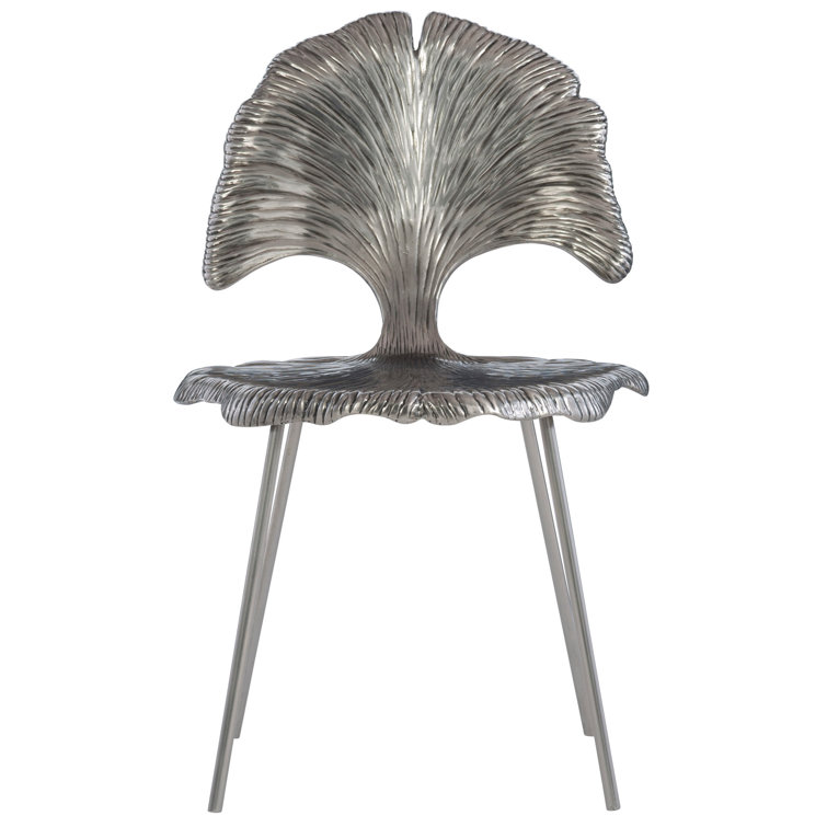 Felicity Silver Metal Transitional Side Chair
