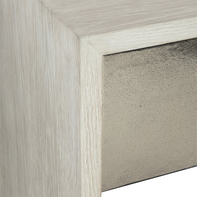 Cream and Nickel 1-Drawer Transitional Nightstand