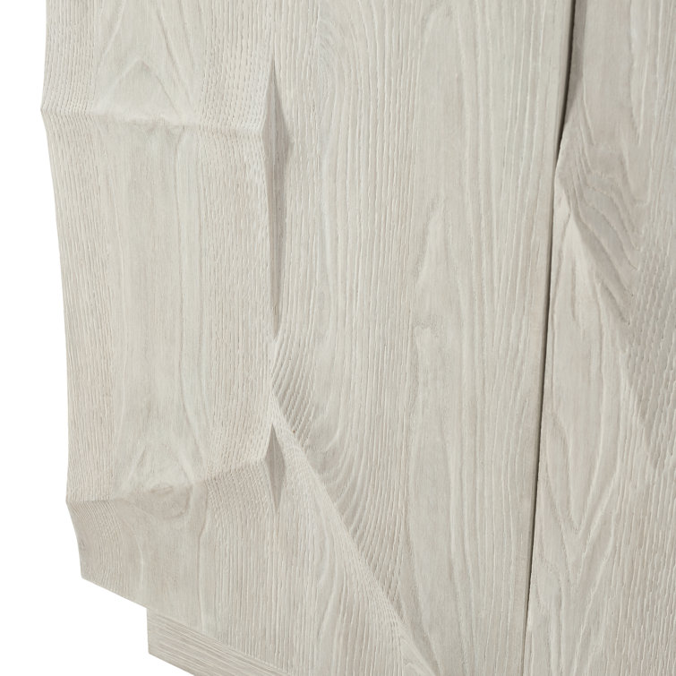 Jicama White Oak 84'' Media Console with Adjustable Shelves