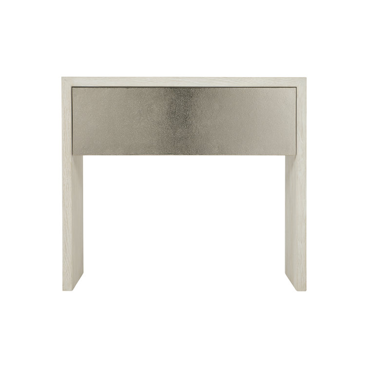Cream and Nickel 1-Drawer Transitional Nightstand
