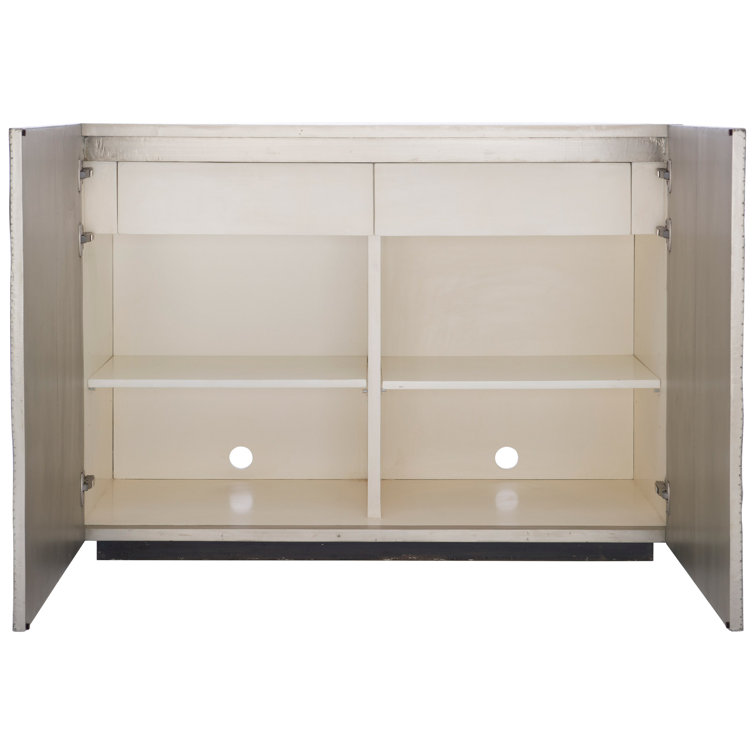 Skylar Antique Silver Textured Accent Cabinet