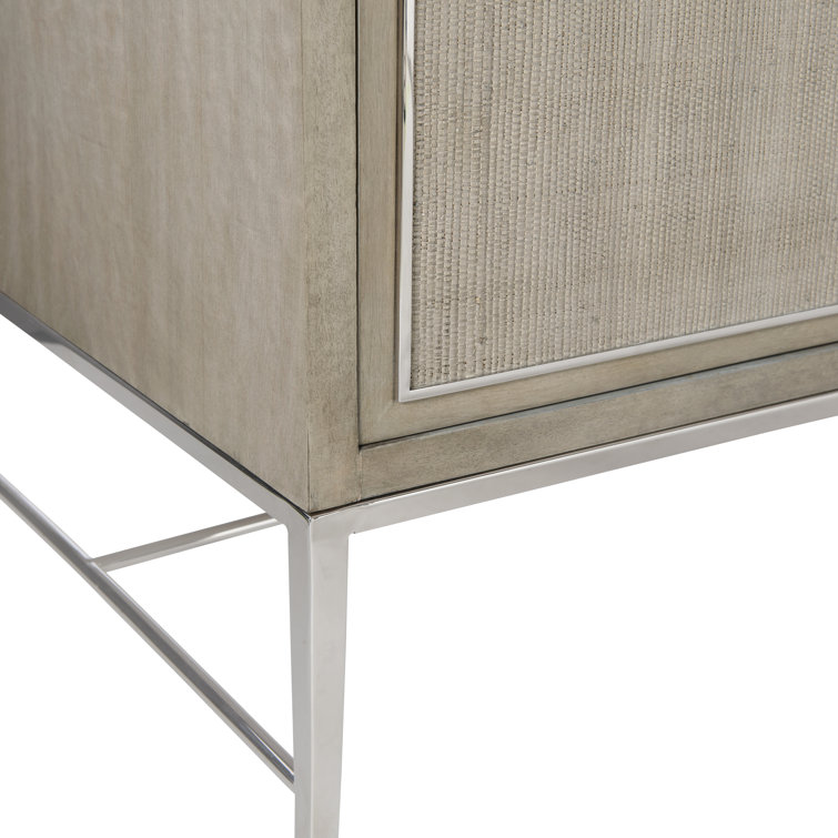 Cardenas 82'' Brown Makore Veneer Media Console with Cabinets