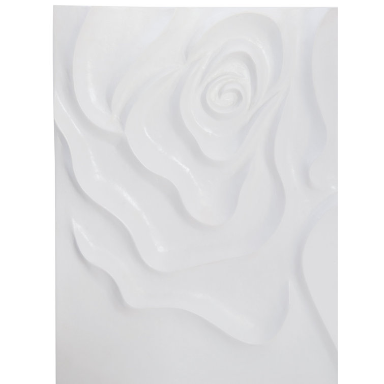 Penrose White Floral Motif Sideboard with Stainless Steel Base