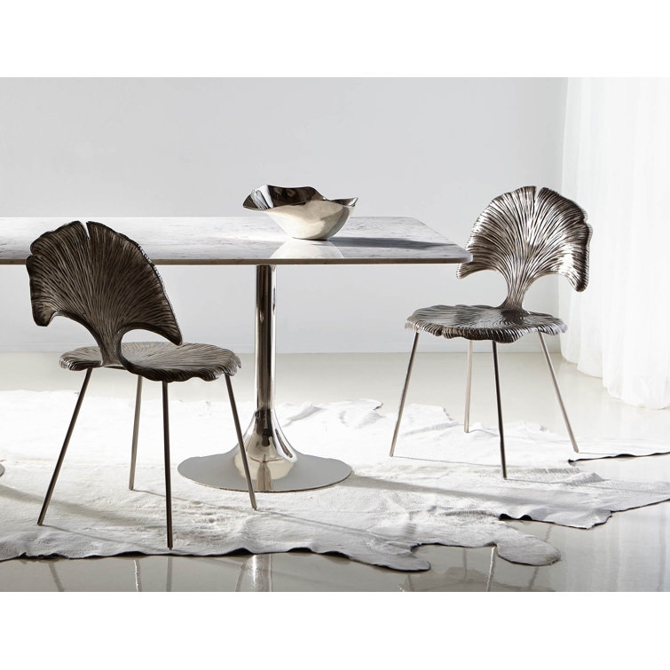 Felicity Silver Metal Transitional Side Chair