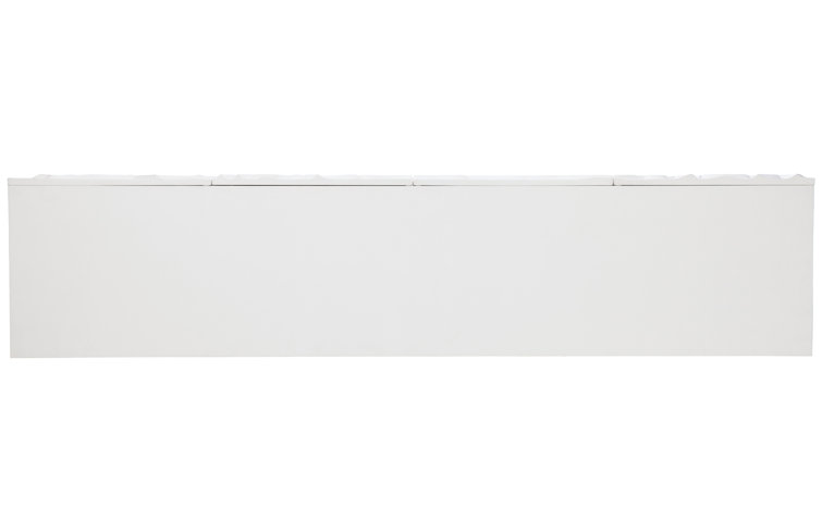 Penrose White Floral Motif Sideboard with Stainless Steel Base