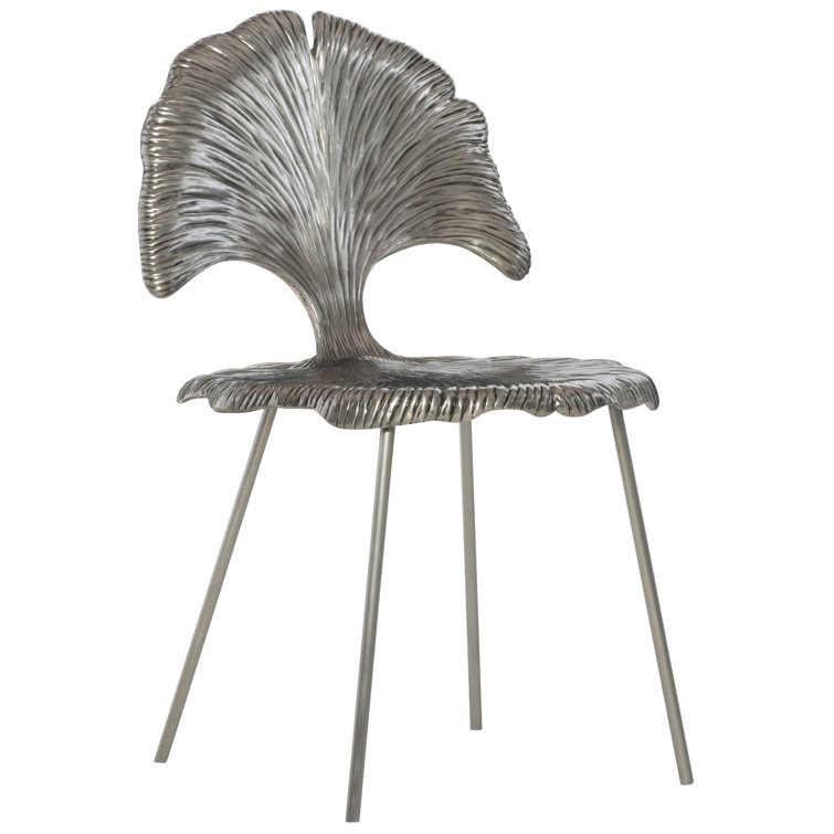Felicity Silver Metal Transitional Side Chair