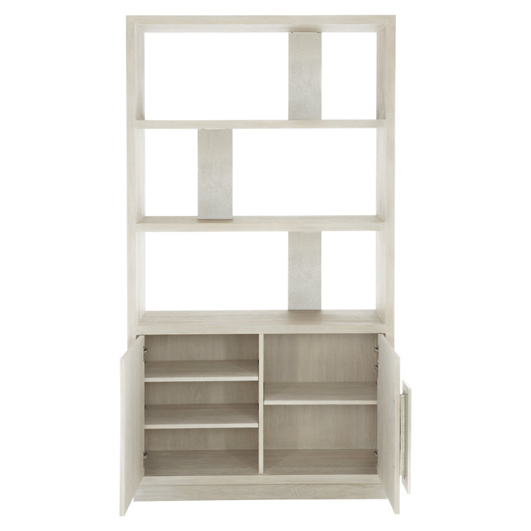 White Oak and Nickel Adjustable Storage Bookcase