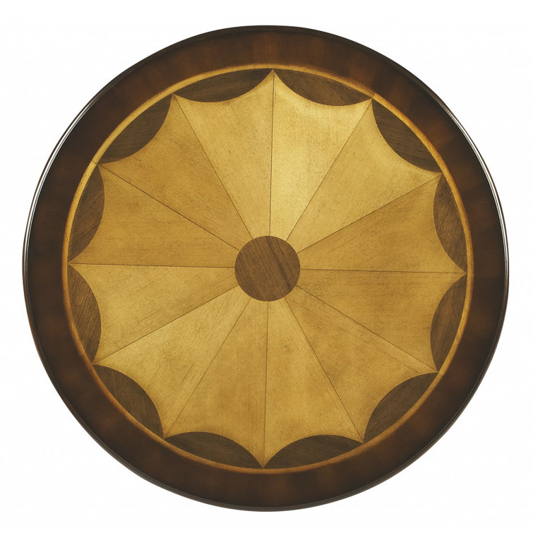 Carissa Classic Round 30" Wood Pedestal Table in Dark Brown
