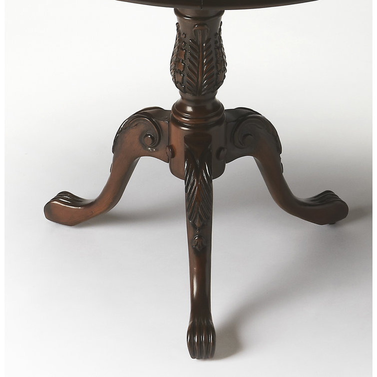 Carissa Classic Round 30" Wood Pedestal Table in Dark Brown