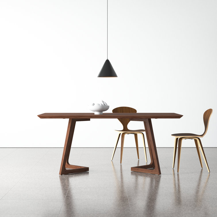 Mid-Century Modern Godenza Solid Walnut Rectangular Dining Table