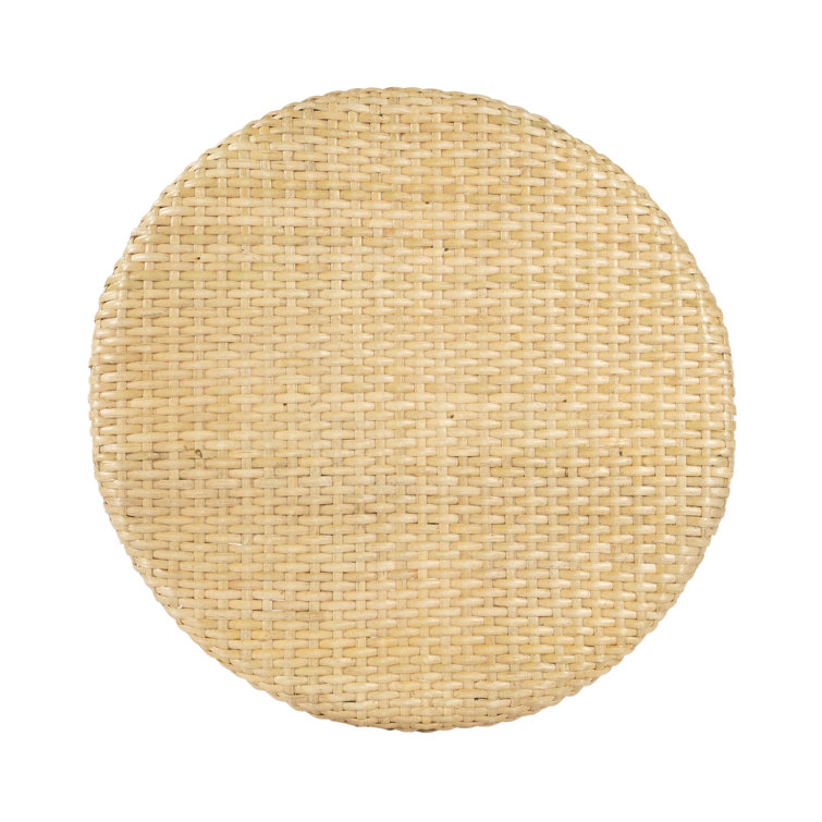 Natural Rattan and Acrylic Backless Counter Stool