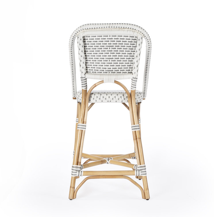 Solstice White & Grey Rattan Swivel Counter Stool