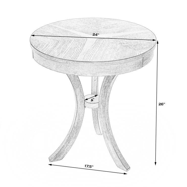 Transitional Powder Grey Driftwood Round Side Table