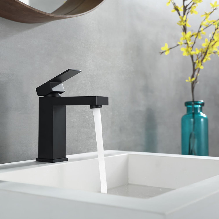 Modern Black Brass Single Handle Bathroom Faucet