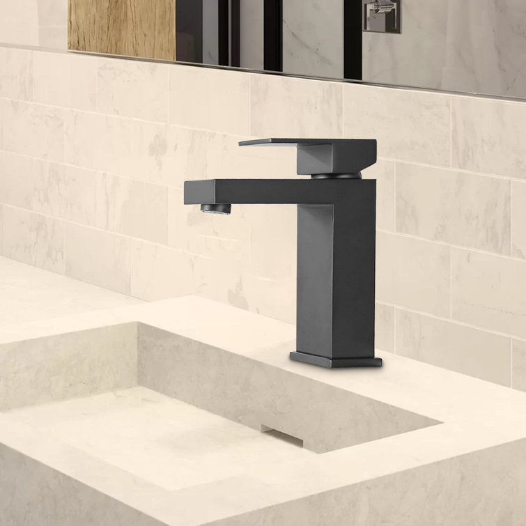 Modern Black Brass Single Handle Bathroom Faucet