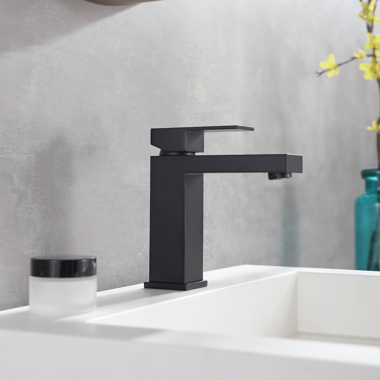 Modern Black Brass Single Handle Bathroom Faucet
