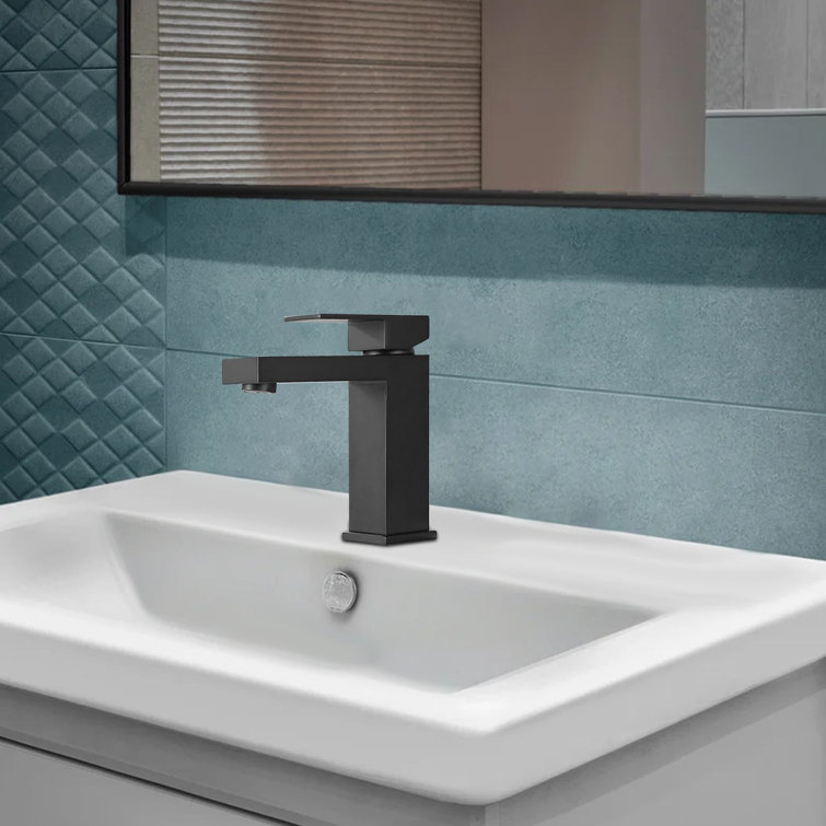 Modern Black Brass Single Handle Bathroom Faucet