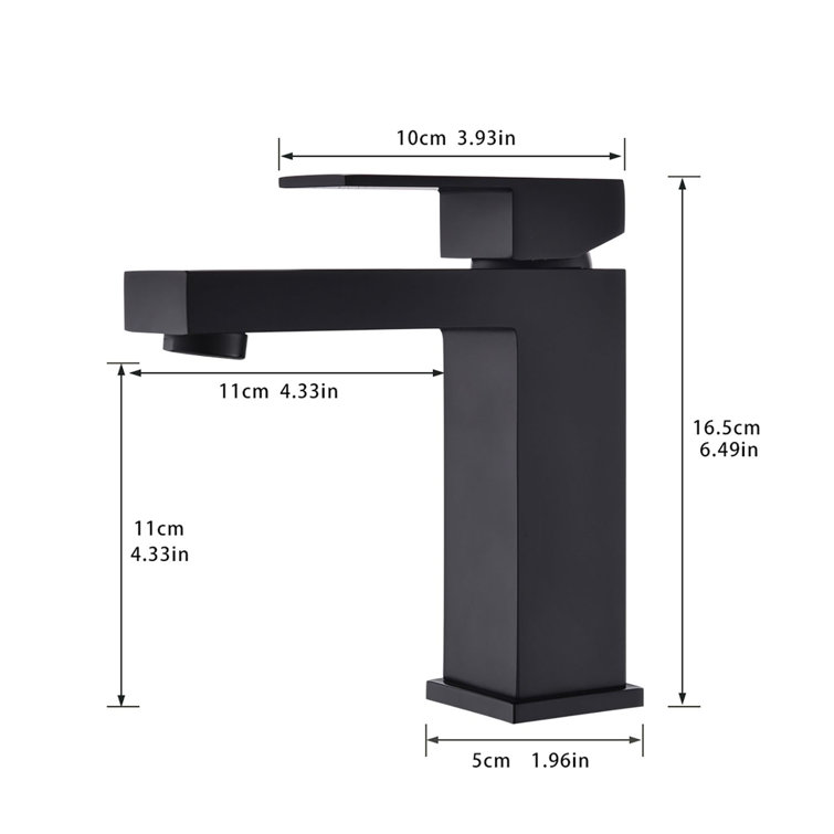 Modern Black Brass Single Handle Bathroom Faucet