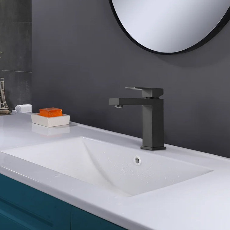 Modern Black Brass Single Handle Bathroom Faucet