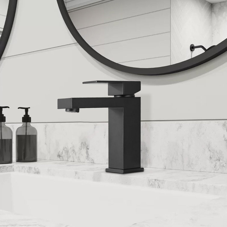 Modern Black Brass Single Handle Bathroom Faucet