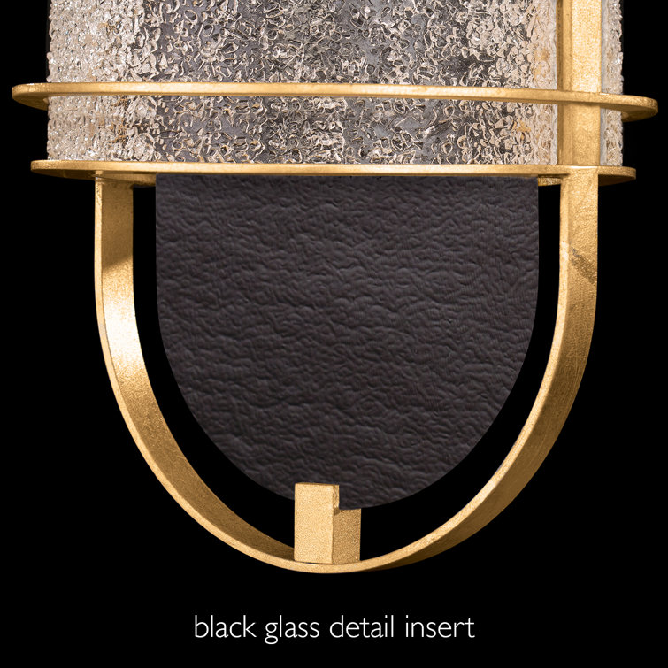 Elegant Black and Gold Dual-Light LED Sconce with Handcrafted Studio Glass