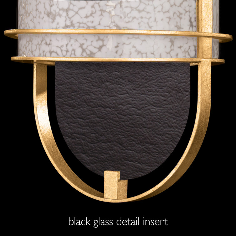 Eclipse Black and Gold Dual LED Sconce with Studio Glass