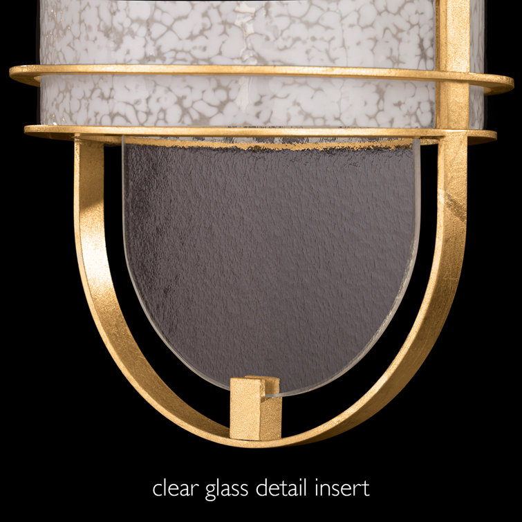 Bahama Sand Opaline White Glass Gold Leaf LED Sconce