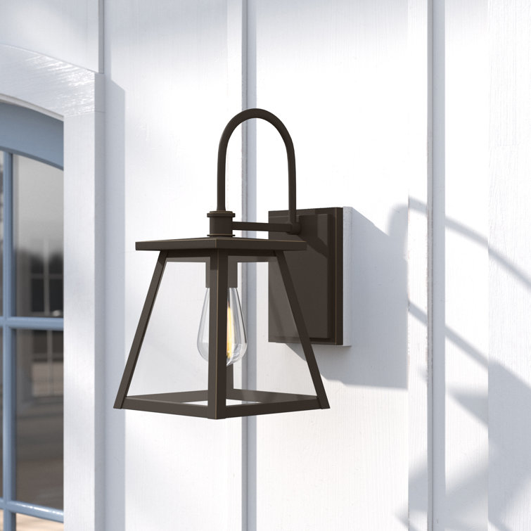 Belmore Oiled Bronze 1-Light Outdoor Wall Lantern with Clear Glass