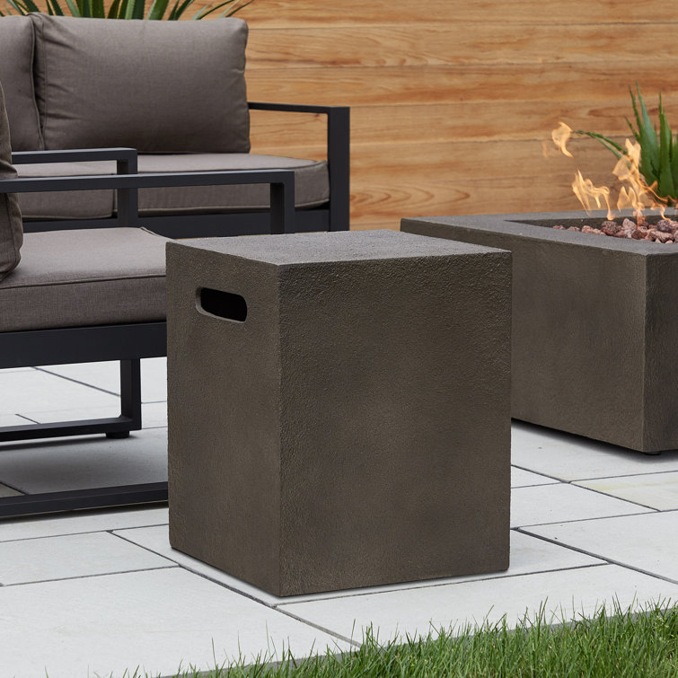 Baltic Kodiak Brown Steel Propane Tank Cover Side Table
