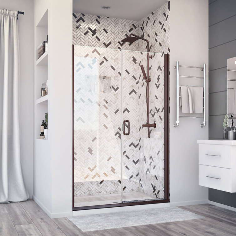 Distinctive Elite 43" Oil Rubbed Bronze Semi-Frameless Hinged Shower Door