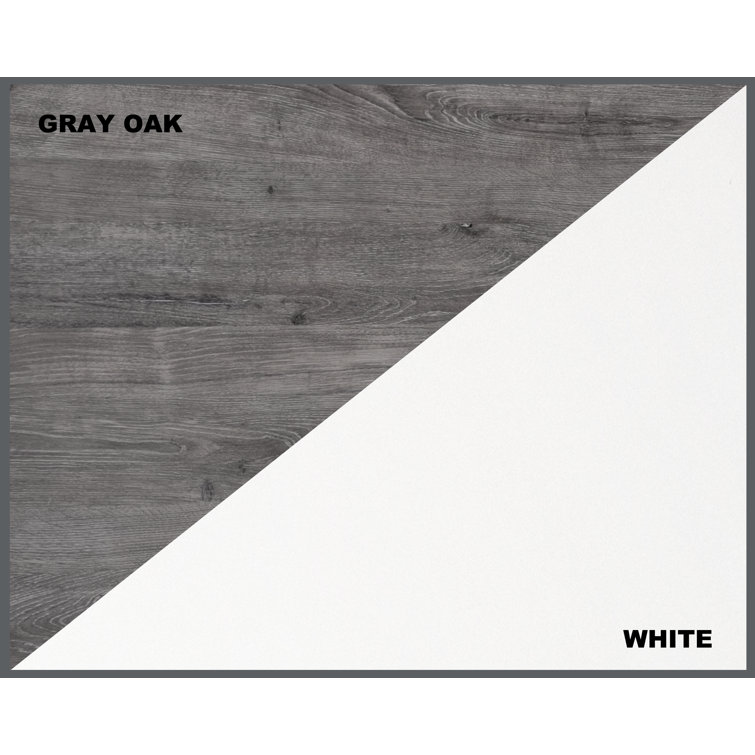 Olivia Gray Oak and White 4-Cube Wooden Bookcase