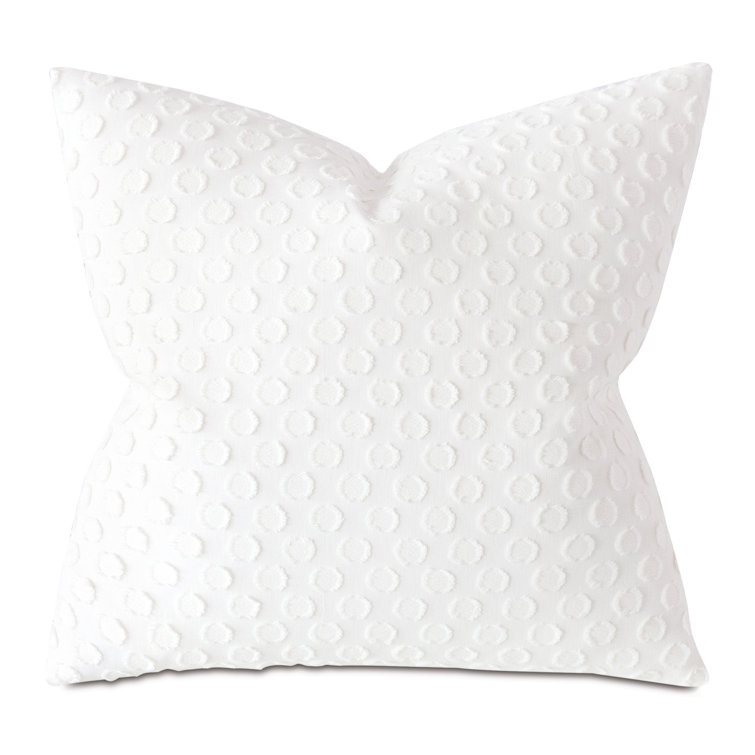 Lilla Polkadot Square Cotton Linen Pillow with Feather Insert