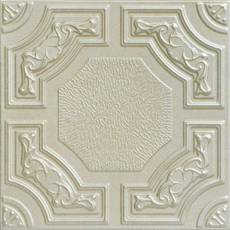 Onyx Gold Faux Tin 2x2 ft Glue-Up Ceiling Tile