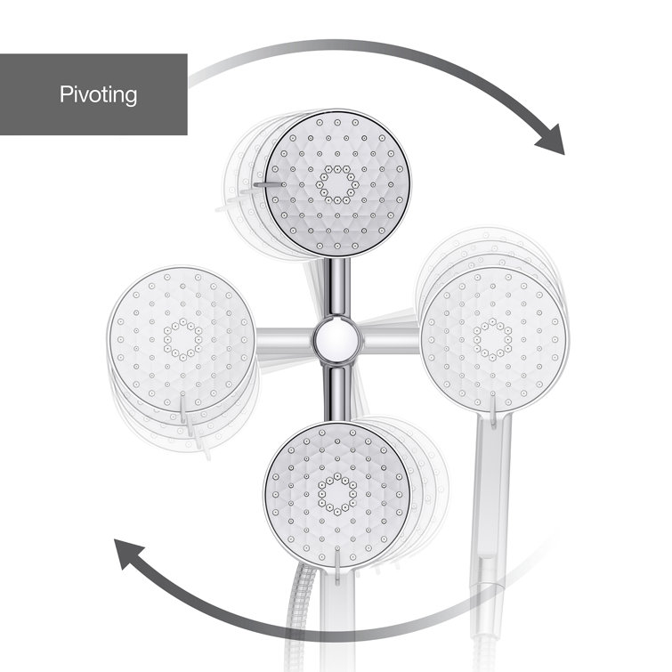 Awaken Brushed Nickel Multifunction Handheld Shower Combo Kit